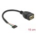 Delock Cable USB 2.0 pin header female 2.00 mm 5 pin  USB 2.0 Type-A female 15 cm