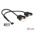Delock Cable USB 2.0 pin header female 2.00 mm 10 pin > 2 x USB 2.0 Type-A female panel-mount 25 cm