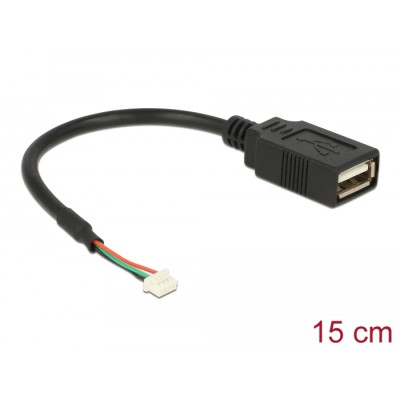 Delock Cable USB 2.0 pin header female 1,25 mm 4 pin  USB 2.0 Type-A female 15 cm
