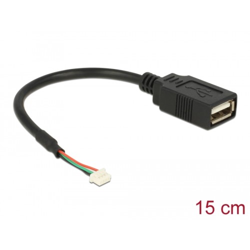 Delock Cable USB 2.0 pin header female 1,25 mm 4 pin  USB 2.0 Type-A female 15 cm