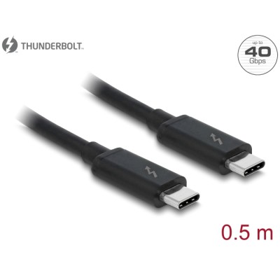 Delock Thunderbolt™ 3 (40 Gb/s) USB-C™ cable male - male passive 0.5 m 5 A black