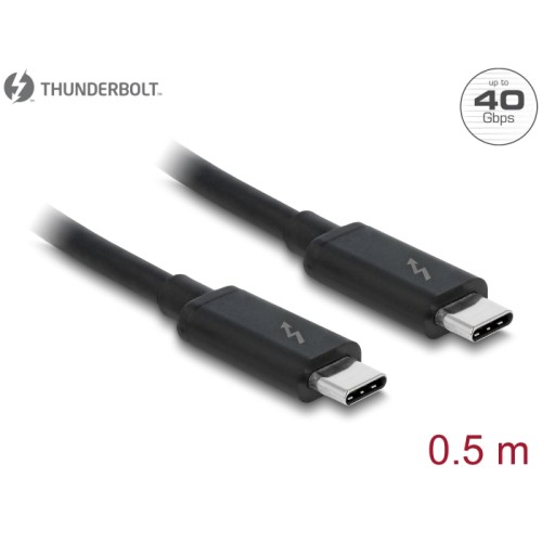 Delock Thunderbolt™ 3 (40 Gb/s) USB-C™ cable male  male passive 0.5 m 5 A black