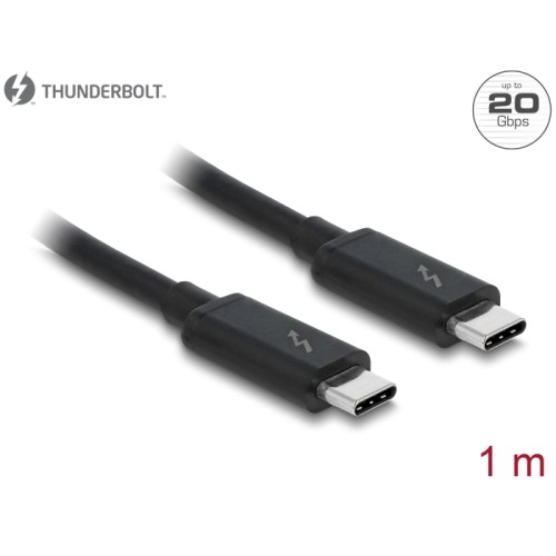 Delock Thunderbolt™ 3 (20 Gb/s) USB-C™ cable male -male passive 1.0 m 5 A black