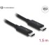 Delock Thunderbolt™ 3 (20 Gb/s) USB-C™ cable male -male passive 1.5 m 5 A black