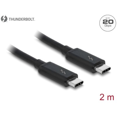 Delock Thunderbolt™ 3 (20 Gb/s) USB-C™ cable male -male passive 2.0 m 3 A black