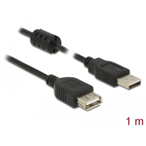 Delock Extension cable USB 2.0 Type-A male > USB 2.0 Type-A female 1.0 m black