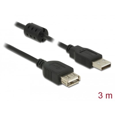 Delock Extension cable USB 2.0 Type-A male > USB 2.0 Type-A female 3.0 m black