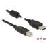Delock Cable USB 2.0 Type-A male > USB 2.0 Type-B male 0.5 m black