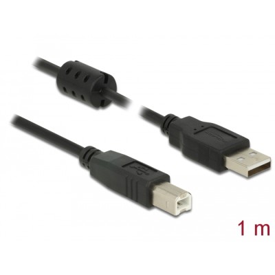 Delock Cable USB 2.0 Type-A male > USB 2.0 Type-B male 1.0 m black