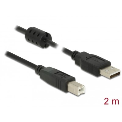 Delock Cable USB 2.0 Type-A male > USB 2.0 Type-B male 2.0 m black