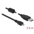 Delock Cable USB 2.0 Type-A male > USB 2.0 Micro-B male 0.5 m black