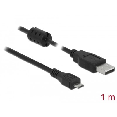 Delock Cable USB 2.0 Type-A male > USB 2.0 Micro-B male 1.0 m black