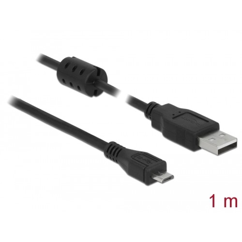 Delock Cable USB 2.0 Type-A male > USB 2.0 Micro-B male 1.0 m black