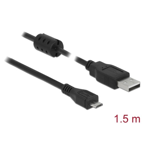 Delock Cable USB 2.0 Type-A male > USB 2.0 Micro-B male 1.5 m black