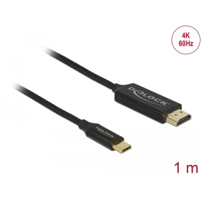 Delock USB cable Type-C to HDMI (DP Alt Mode) 4K 60 Hz 1 m coaxial