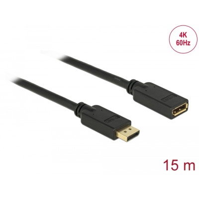Delock DisplayPort 1.2 extension cable 4K 60 Hz 15 m