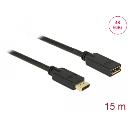 Delock DisplayPort 1.2 extension cable 4K 60 Hz 15 m