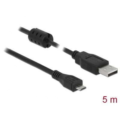 Delock Cable USB 2.0 Type-A male > USB 2.0 Micro-B male 5.0 m black