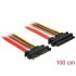 Delock Extension cable SATA 6 Gb/s 22 pin plug  SATA 22 pin receptacle (3.3 V + 5 V + 12 V) 100 cm