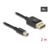 Delock Mini DisplayPort to DisplayPort cable 8K 60 Hz 2 m DP 8K certified