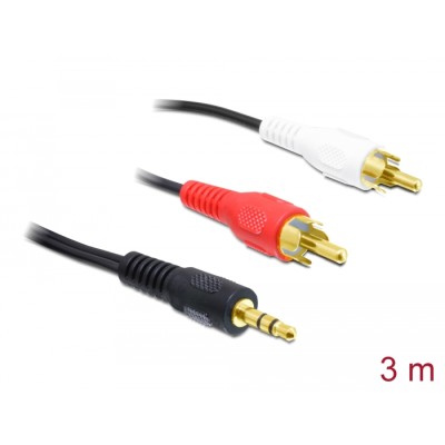 Delock Cable Audio 3.5 mm stereo jack male  2 x RCA male 3 m