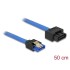 Delock Extension cable SATA 6 Gb/s receptacle straight > SATA plug straight 50 cm blue latchtype