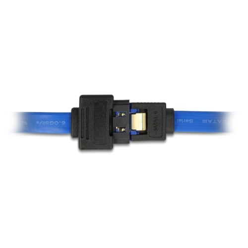 Delock Extension cable SATA 6 Gb/s receptacle straight  SATA plug straight 100 cm blue latchtype