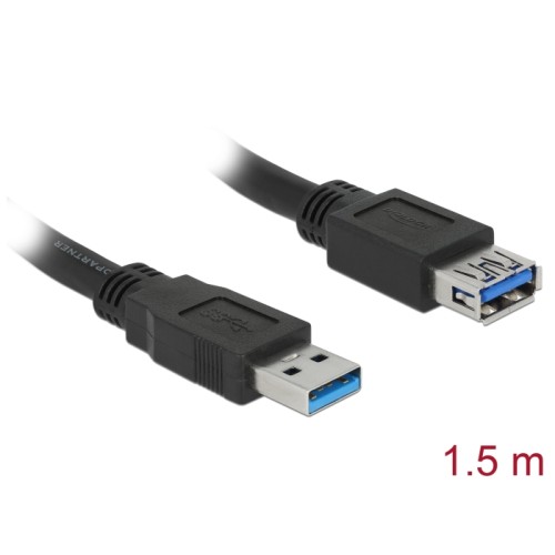 Delock Extension cable USB 3.0 Type-A male > USB 3.0 Type-A female 1.5 m black