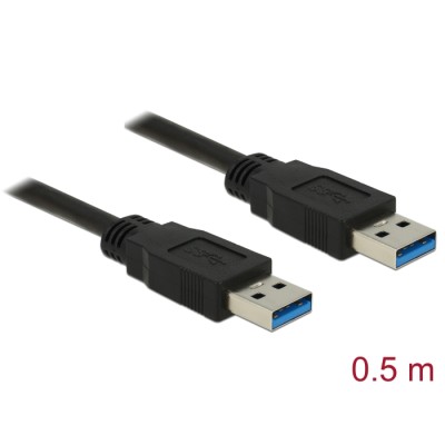 Delock Cable USB 3.0 Type-A male > USB 3.0 Type-A male 0.5 m black