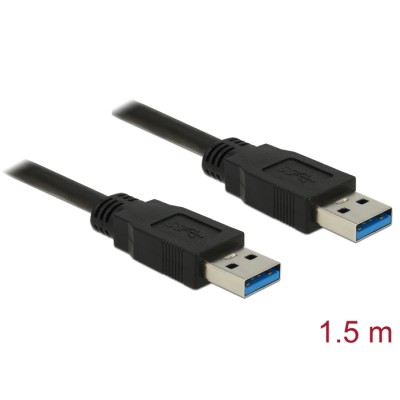 Delock Cable USB 3.0 Type-A male > USB 3.0 Type-A male 1.5 m black