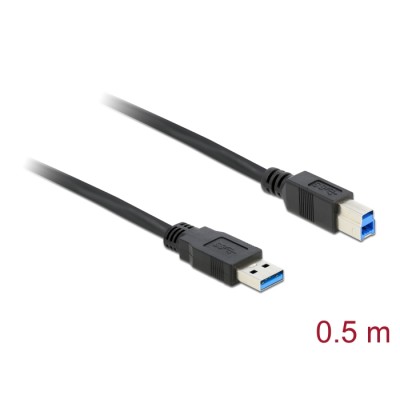 Delock Cable USB 3.0 Type-A male > USB 3.0 Type-B male 0.5 m black
