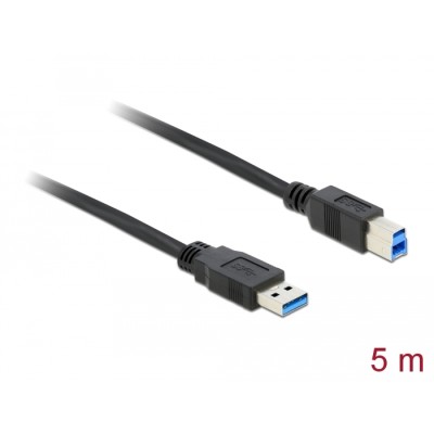 Delock Cable USB 3.0 Type-A male > USB 3.0 Type-B male 5.0 m black