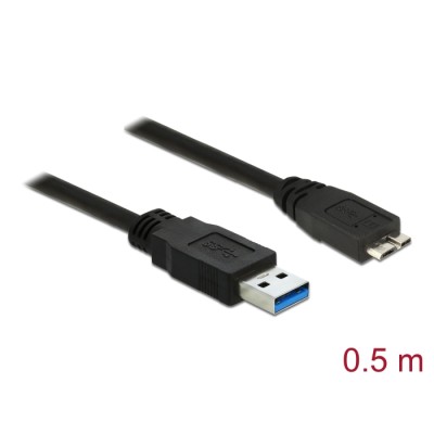 Delock Cable USB 3.0 Type-A male > USB 3.0 Type Micro-B male 0.5 m black
