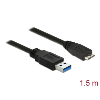 Delock Cable USB 3.0 Type-A male > USB 3.0 Type Micro-B male 1.5 m black