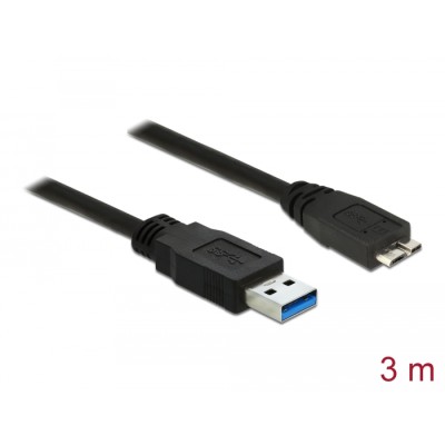 Delock Cable USB 3.0 Type-A male > USB 3.0 Type Micro-B male 3.0 m black