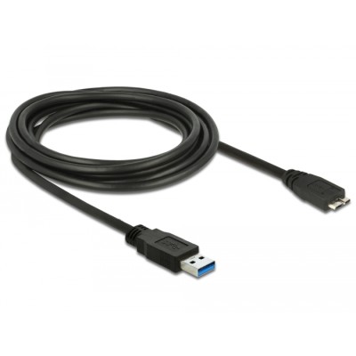 Delock Cable USB 3.0 Type-A male > USB 3.0 Type Micro-B male 3.0 m black 2