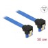 Delock Cable SATA 6 Gb/s receptacle downwards angled > SATA receptacle downwards angled 30 cm blue with gold clips