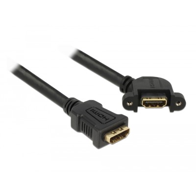Delock Cable HDMI A female > HDMI A female panel-mount 110° angled 25 cm 2