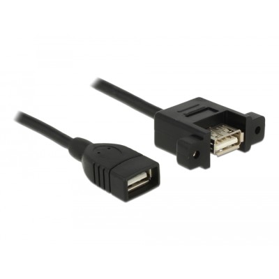 Delock Cable USB 2.0 Type-A female > USB 2.0 Type-A female panel-mount 0.25 m 2
