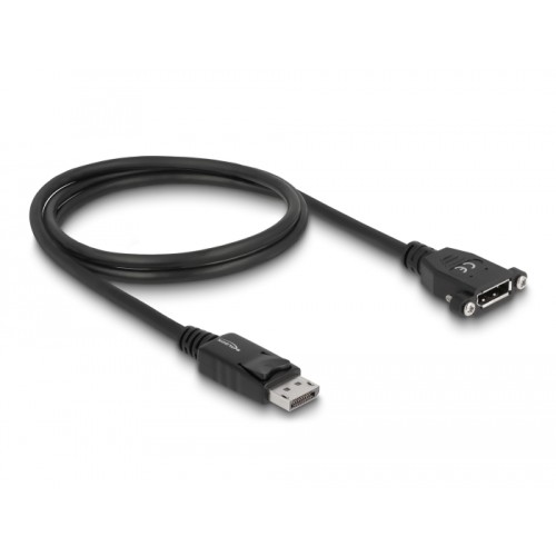Delock Cable DisplayPort 1.2 male  DisplayPort female panel-mount 4K 60 Hz 1 m