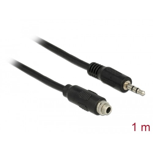 Delock Cable Stereo Jack 3.5 mm female panel-mount-Stereo Jack 3.5 mm male 100 cm