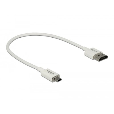 Delock Cable High Speed HDMI with Ethernet - HDMI-A male > HDMI Micro-D male 3D 4K 0.25 m Slim High Quality 2
