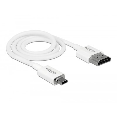 Delock Cable High Speed HDMI with Ethernet - HDMI-A male > HDMI Micro-D male 3D 4K 0.5 m Slim High Quality 2