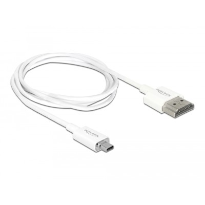 Delock Cable High Speed HDMI with Ethernet - HDMI-A male > HDMI Micro-D male 3D 4K 1 m Slim High Quality 2