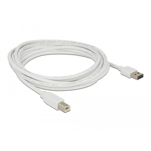 Delock Cable EASY-USB 2.0 Type-A male > USB 2.0 Type-B male 3 m white