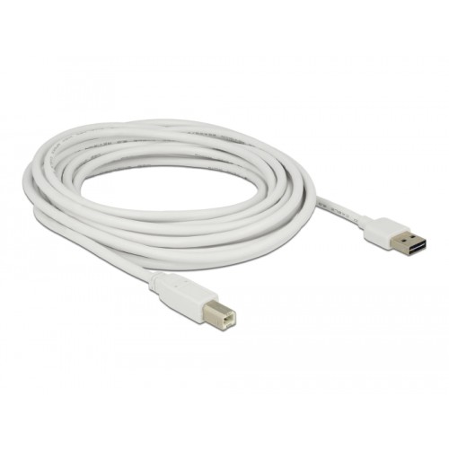 Delock Cable EASY-USB 2.0 Type-A male > USB 2.0 Type-B male 5 m white