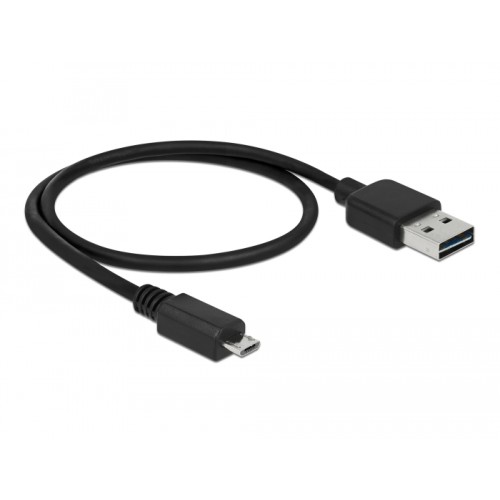 Delock Cable EASY-USB 2.0 Type-A male > USB 2.0 Type Micro-B male 50 cm black