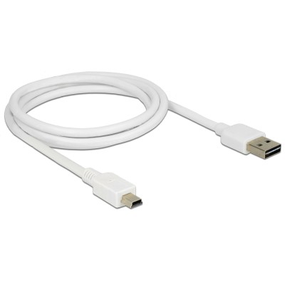 Delock Cable EASY-USB 2.0 Type-A male > USB 2.0 Type Mini-B male 1 m white 2