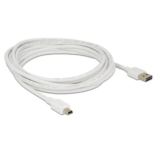 Delock Cable EASY-USB 2.0 Type-A male > USB 2.0 Type Mini-B male 3 m white