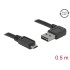 Delock Cable EASY-USB 2.0 Type-A male angled left / right > USB 2.0 Type Micro-B male 0,5 m